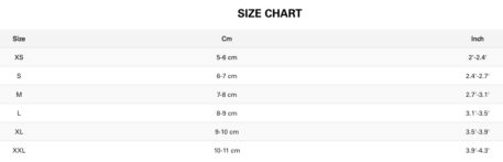 2020 Neil Pryde Glove Sizing Chart